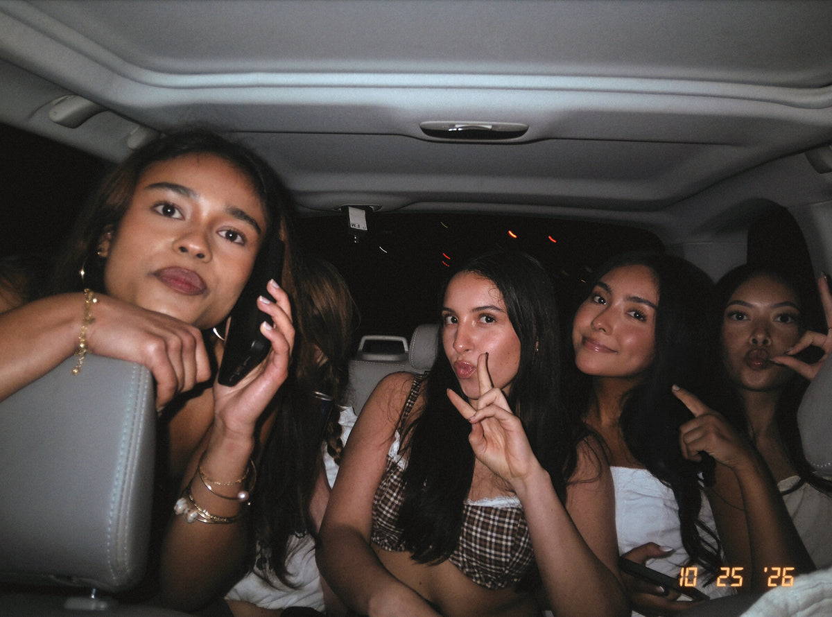 A real DigiFilm photograph of friends on a night out.