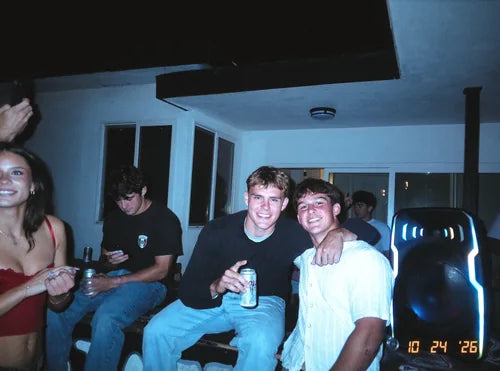 A real DigiFilm photograph of friends on a night out.