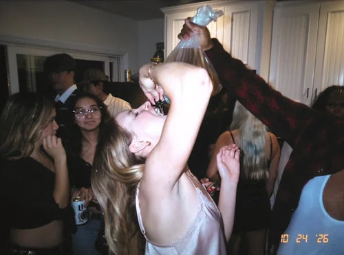 A real DigiFilm photograph of friends on a night out.