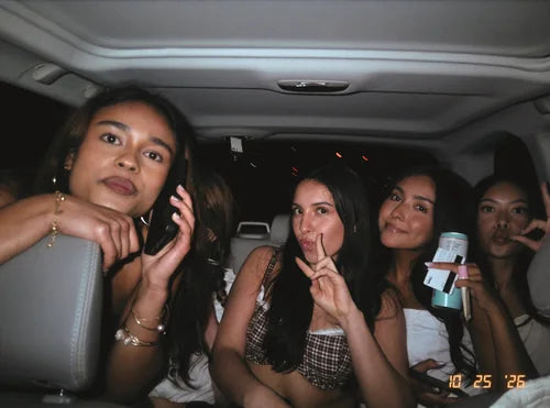 A real DigiFilm photograph of friends on a night out.