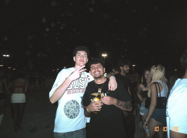 A candid DigiFilm photograph from a night out with friends.